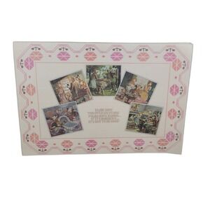 4 Vintage Borden's Elsie the Cow Placemats Cross Stitch Style Laminated